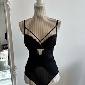 Elegant Black Lace Bodysuit